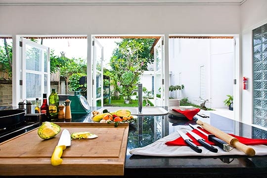 Kitchen with garden outlook